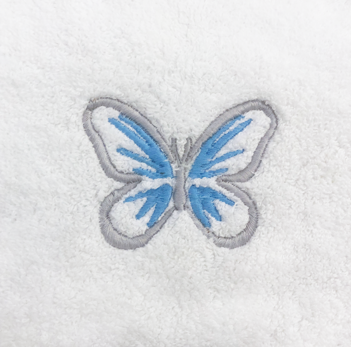 Blue Butterflies Embroidered Towel
