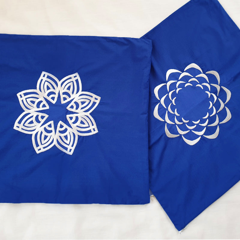 Embroidered blue mandala Full Bed set