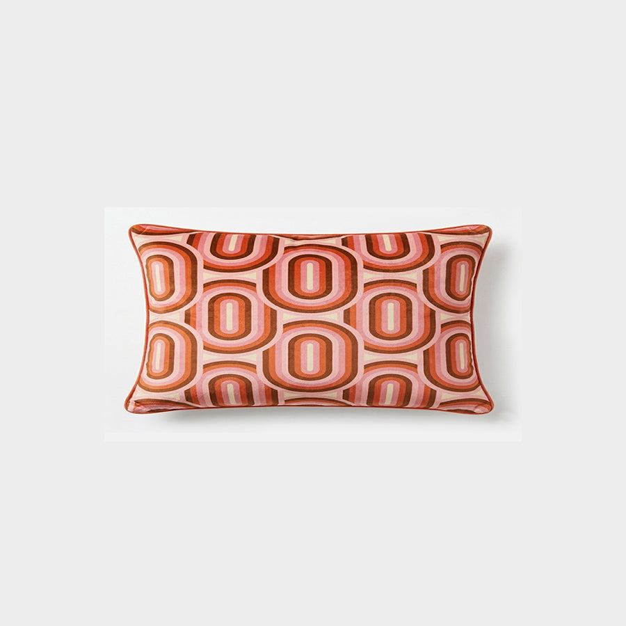 Orange Geometric Cushion