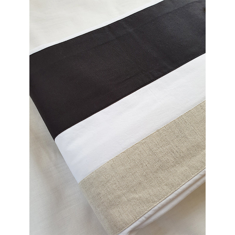 Black Beige Linen Upper sheet