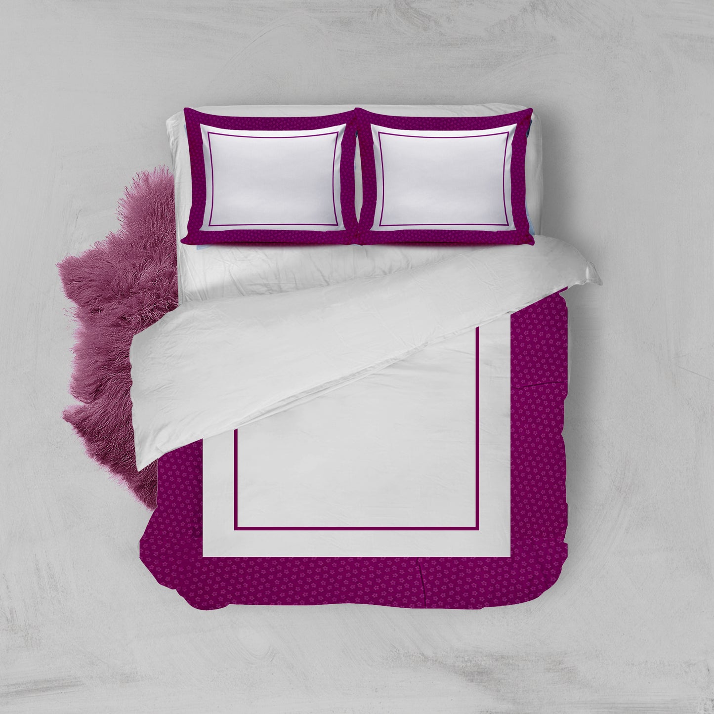 Pink stars embroidered Duvet Cover
