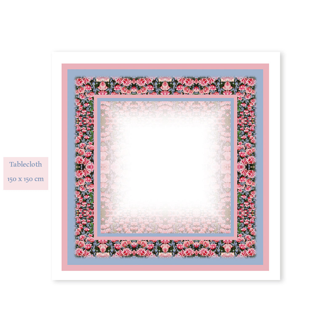 Salmon Flowery Square tablecloth.