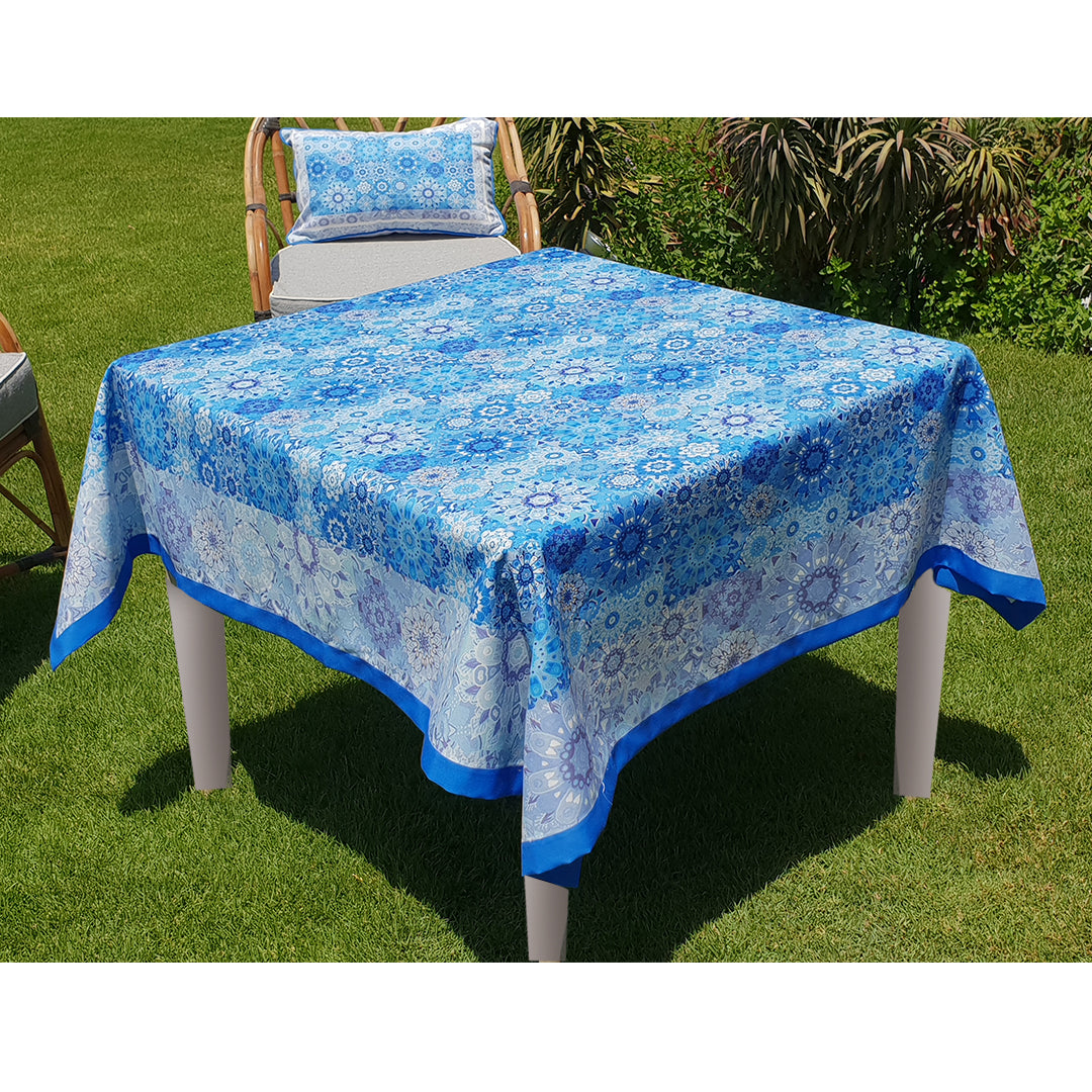 Blue floral Square tablecloth