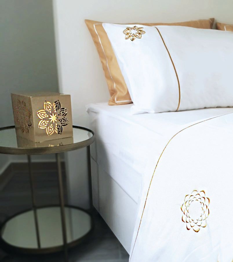Golden Embroidered mandala Upper sheet