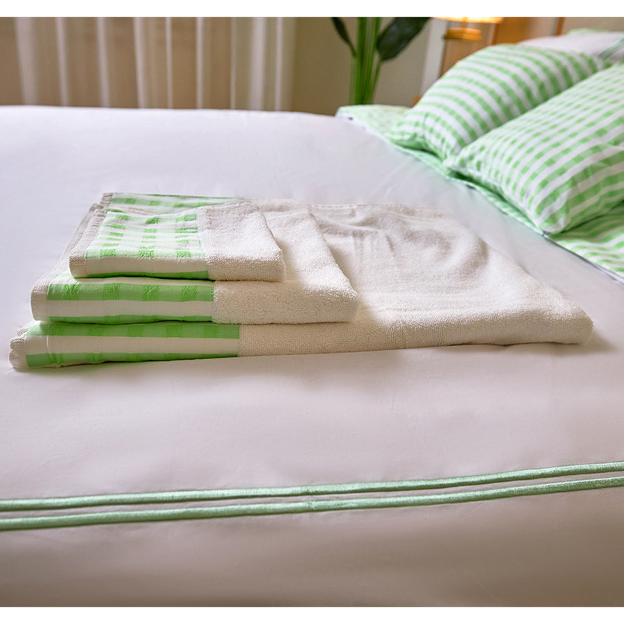 Green Checked Towels Set