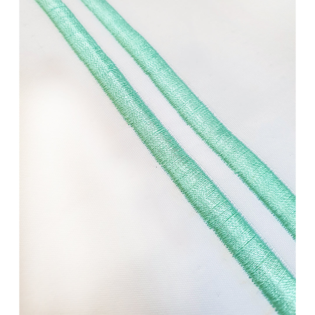 Embroidered 2 Borders White Upper sheet