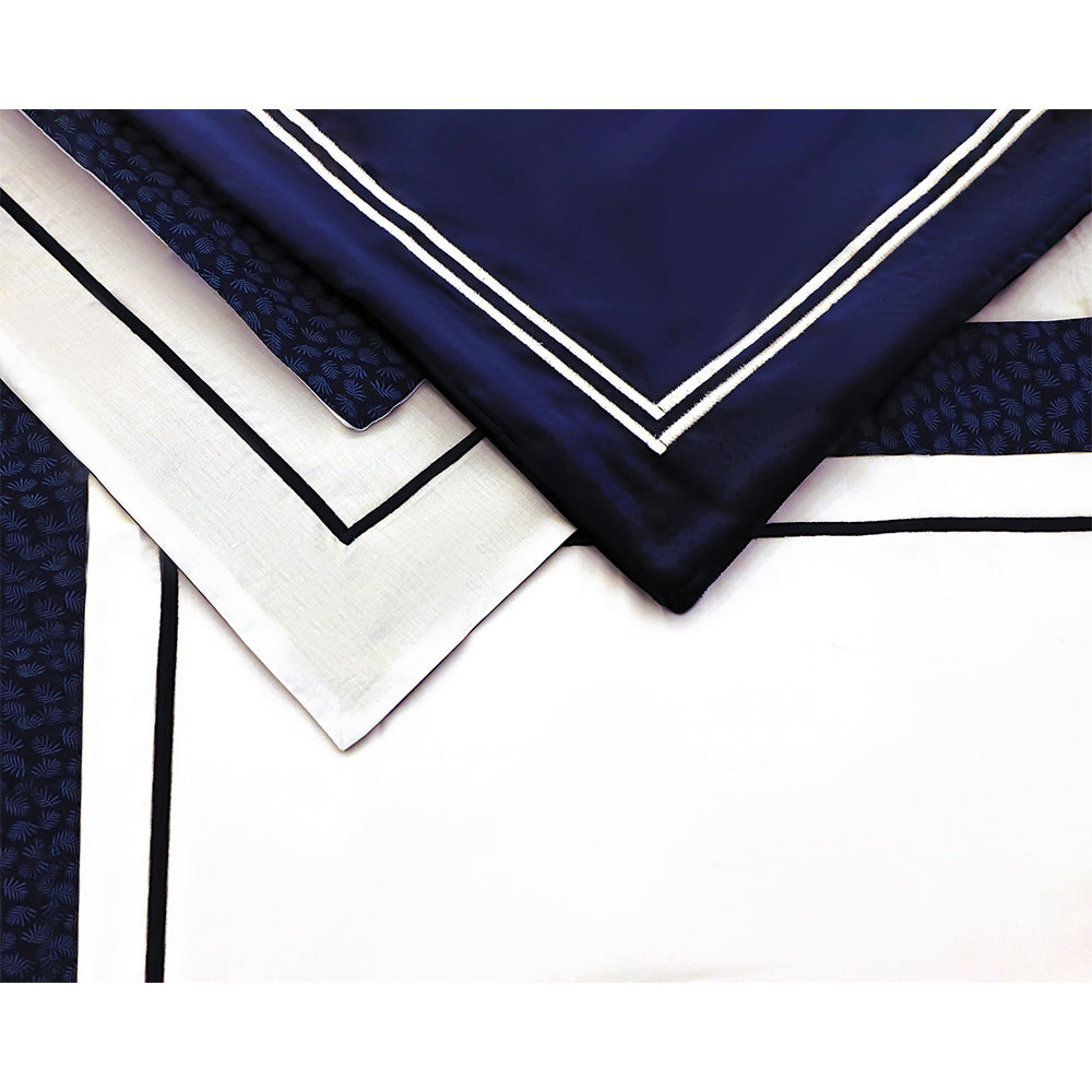 Navy Leaves Full Bed set