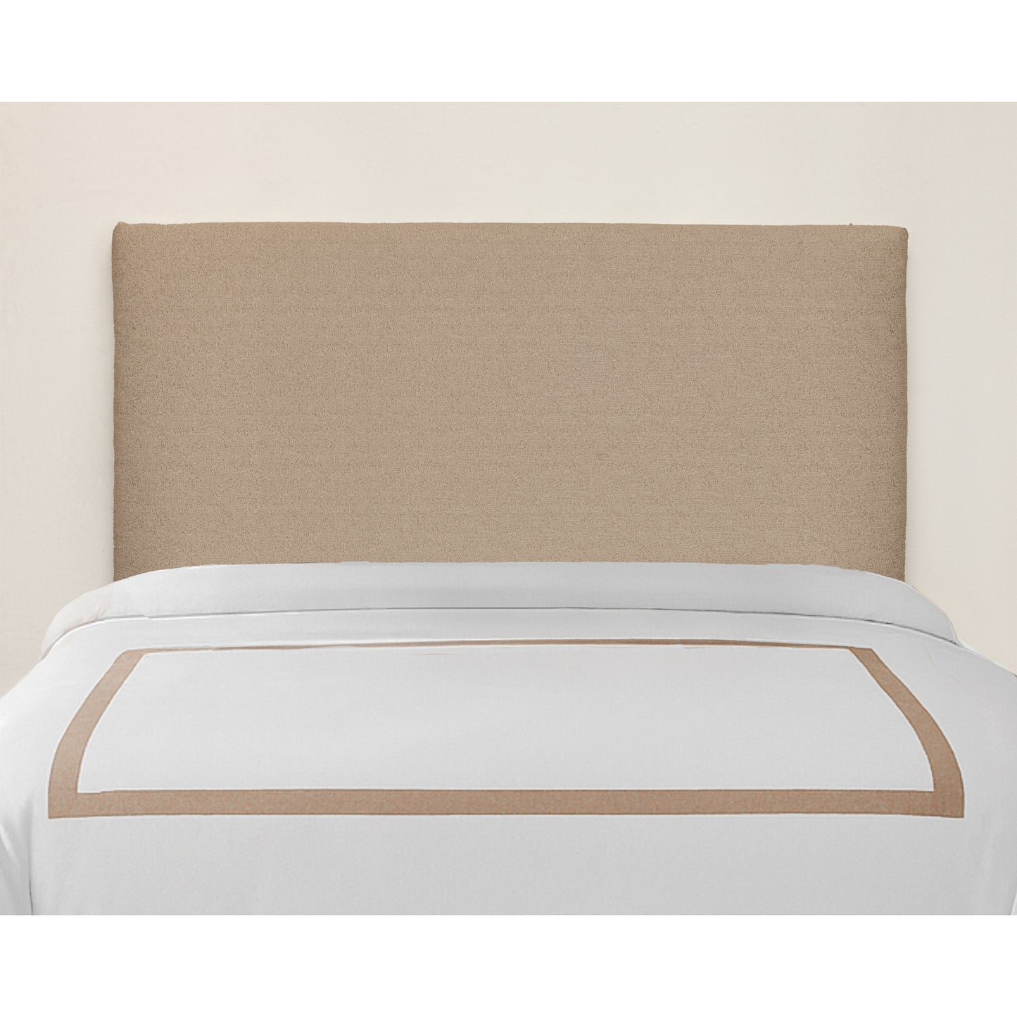 Beige Rectangular Full wood x velvet Full Bed