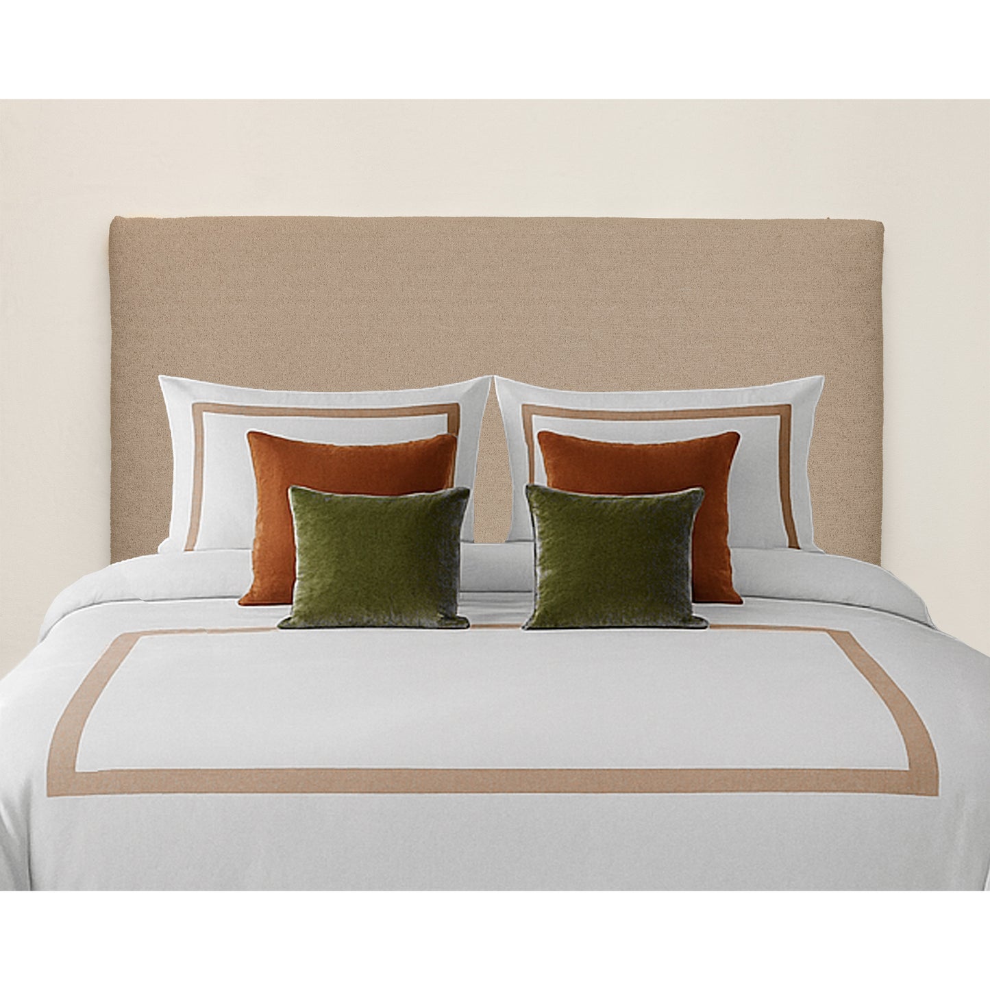 Beige Rectangular Full wood x velvet Full Bed