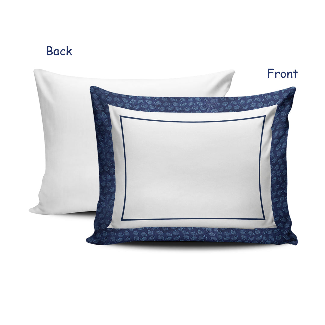 Navy Leaves Pillow Cases