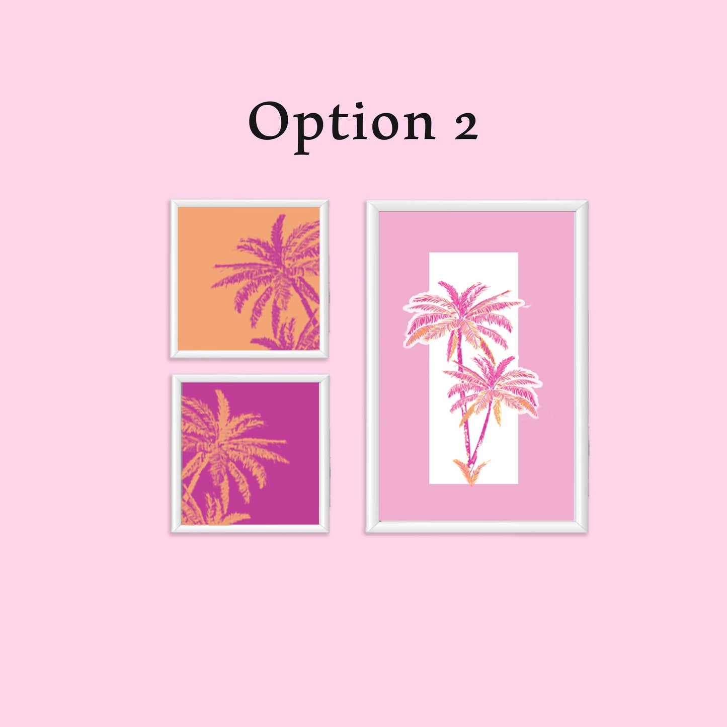 Pink Palm Frame Artwork.