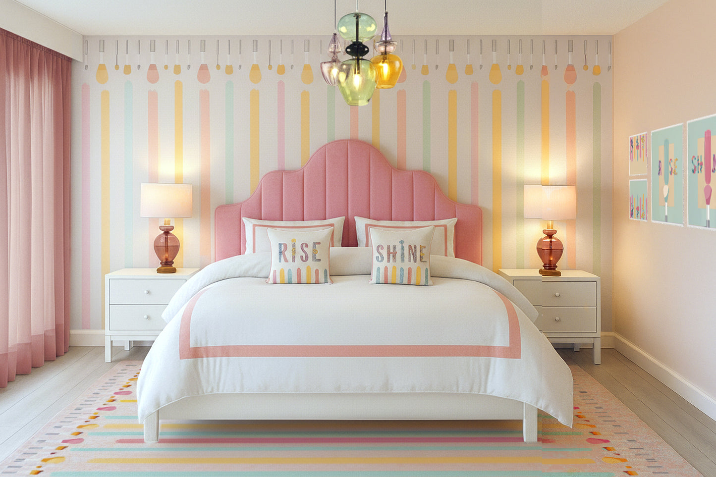 Salmon White Borders Duvet cover