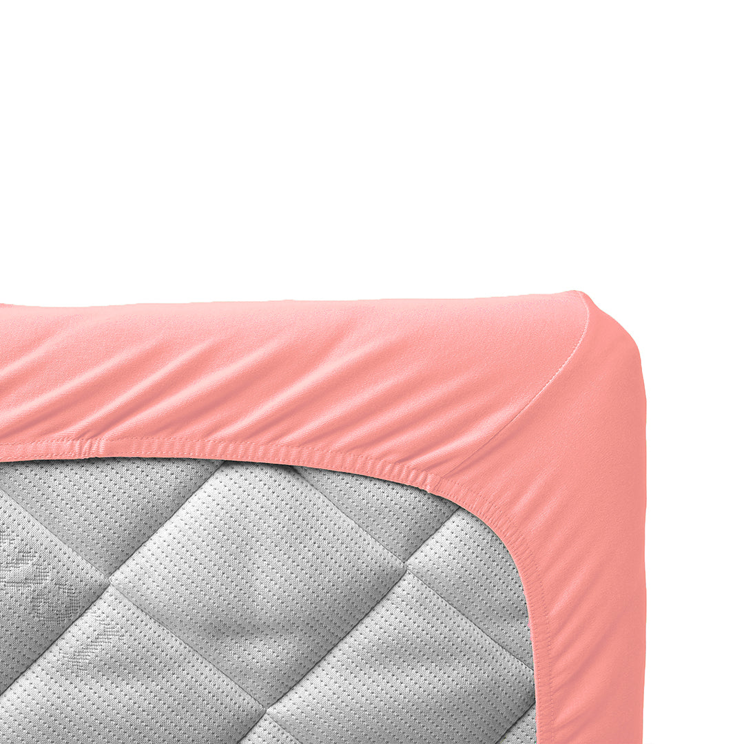 Salmon Plain Fitted Sheet 200TC