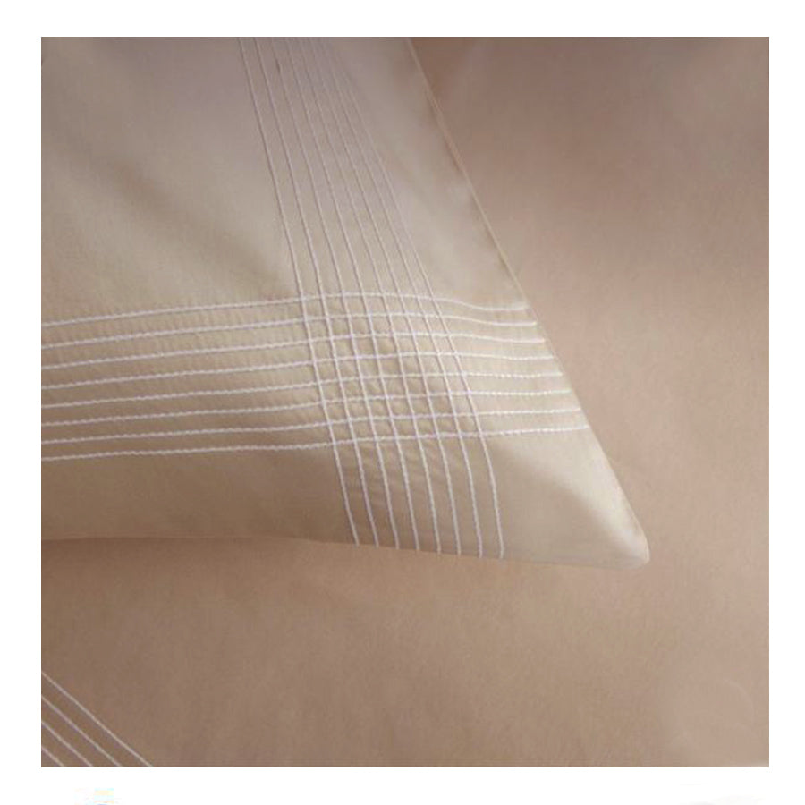 Beige Embroidered  Pillow Cases