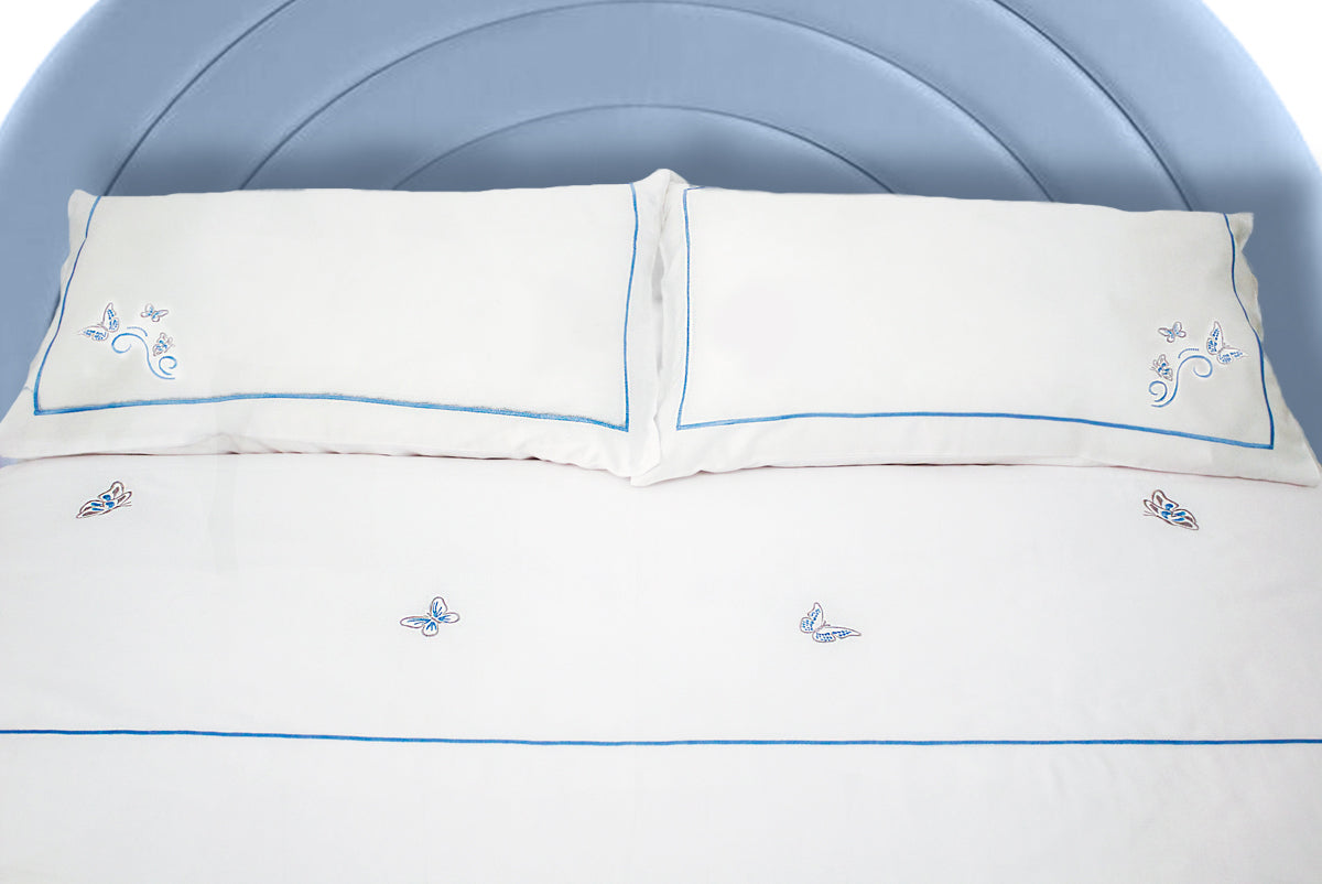 Embroidered Butterflies Full Bed set