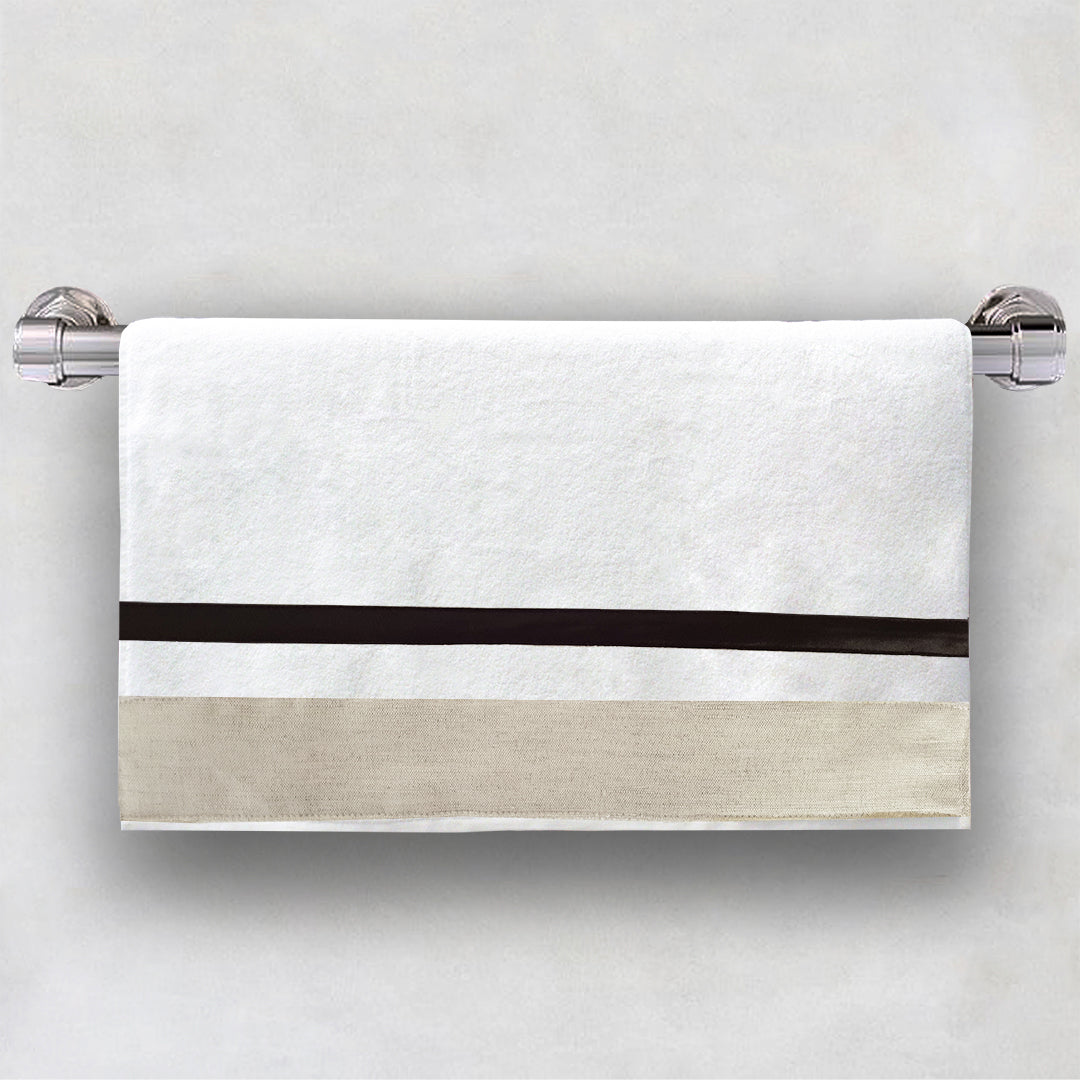 Black Beige Towels Set
