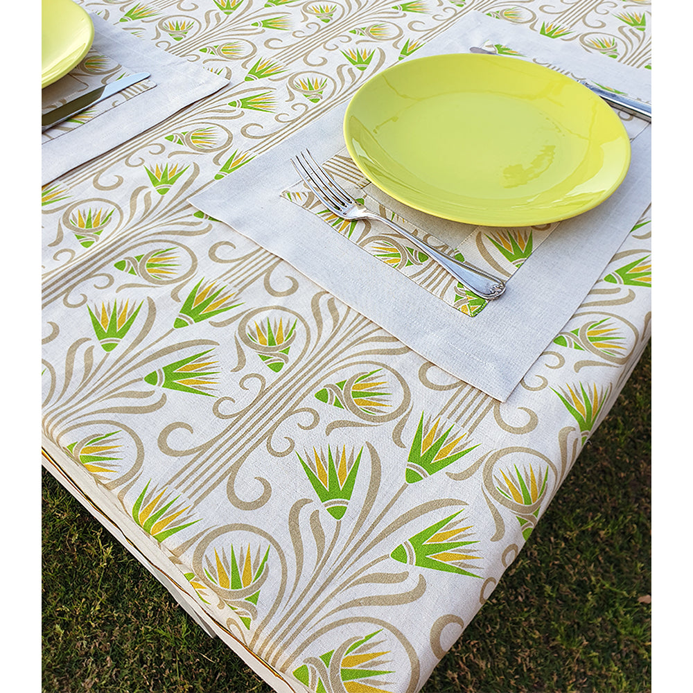 yellow linen placemat