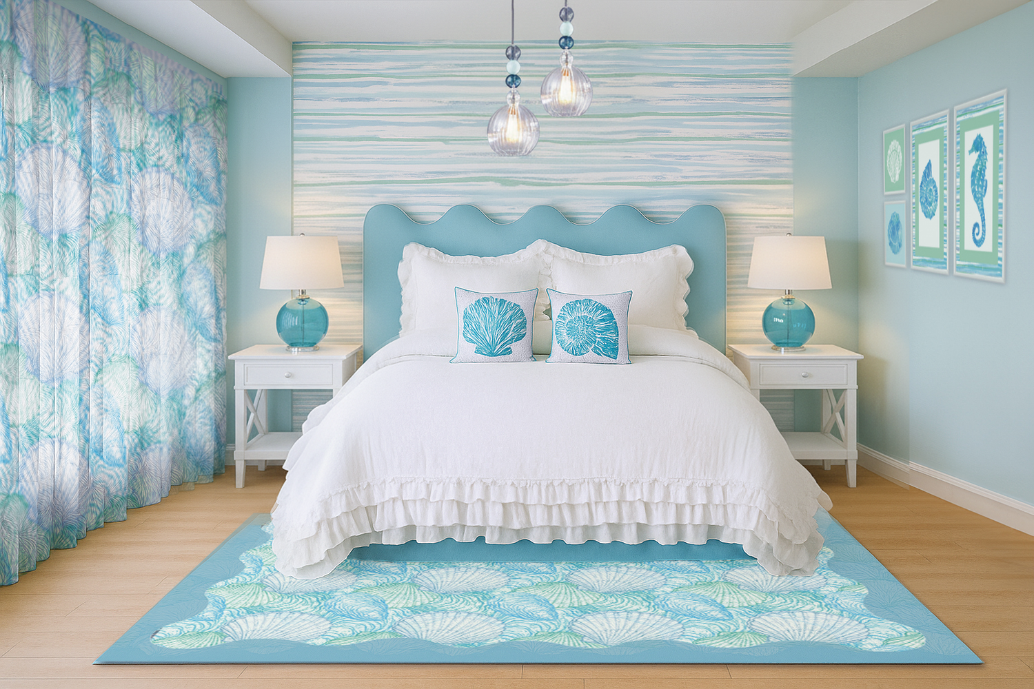 Blue Wavy shells