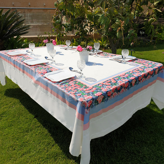 Salmon Flowery Rectangular Table cloth