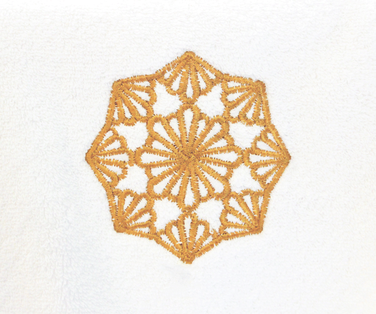 Golden Embroidered mandala Upper sheet