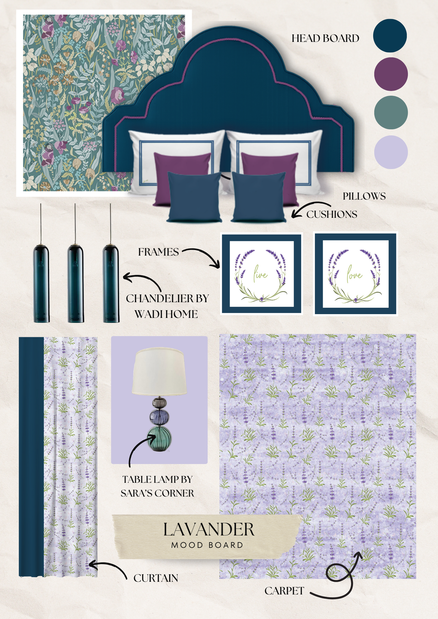 Lavender Table Lamp by Sara's Corner