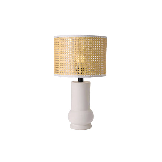 Isla White cane table lamp by COVE