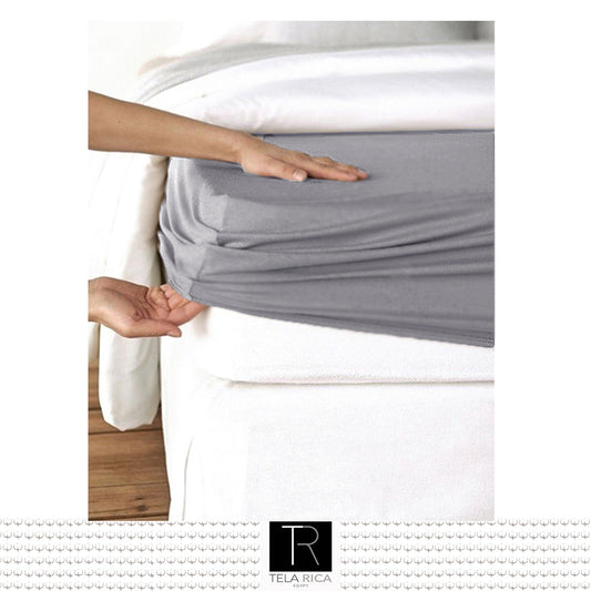 Dark Gray Plain Fitted Sheet 180TC