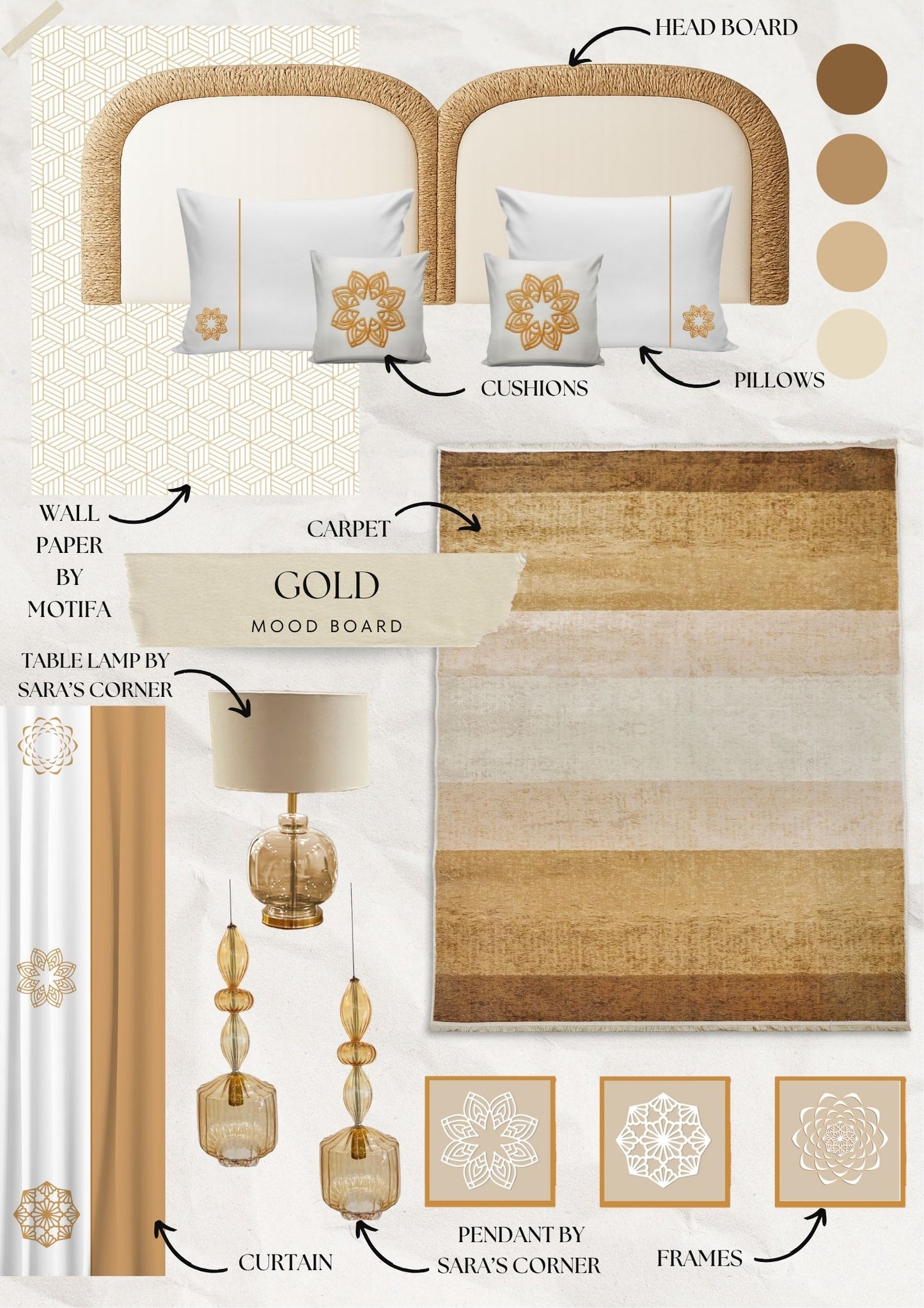 Gold Table Lamp by Sara's Corner