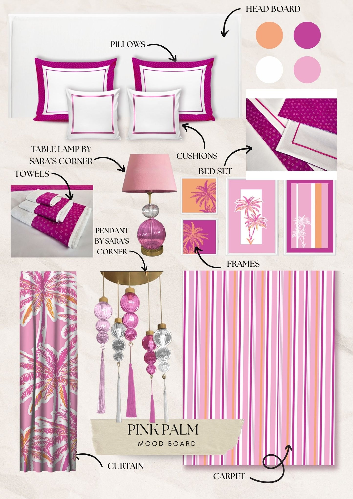 Pink Table lamp By Sara's Corner