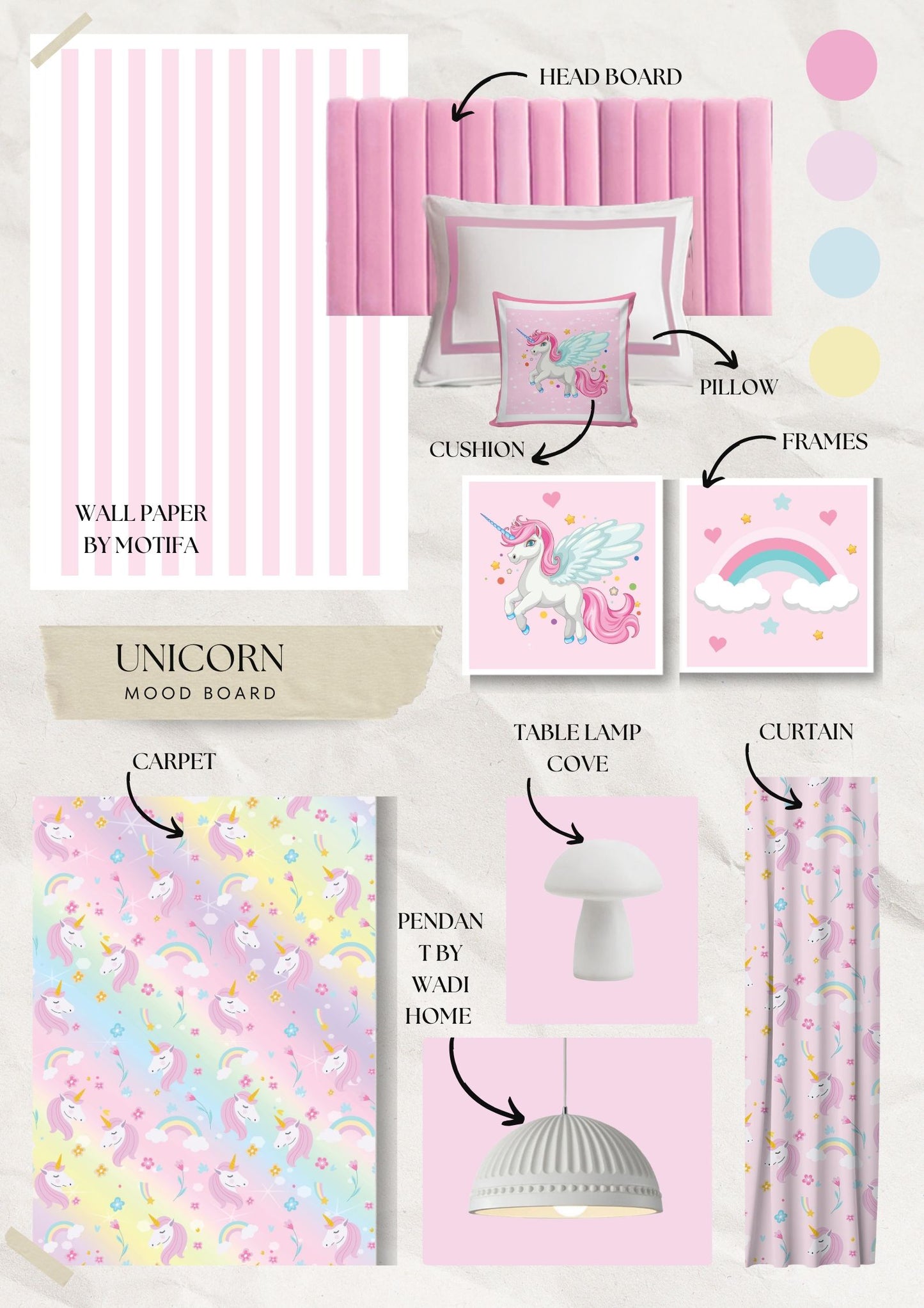 White unicorn Chandelier By Cove