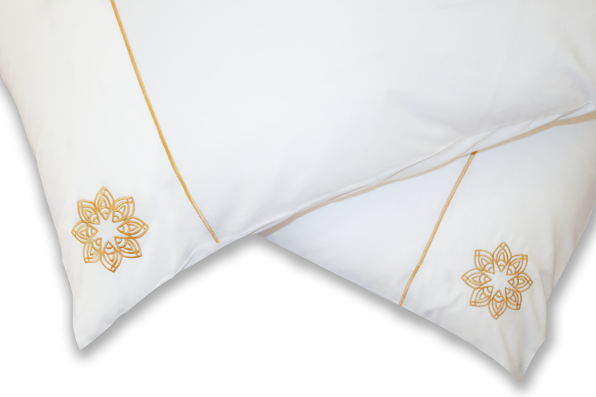 Embroidered Golden Full Bed set