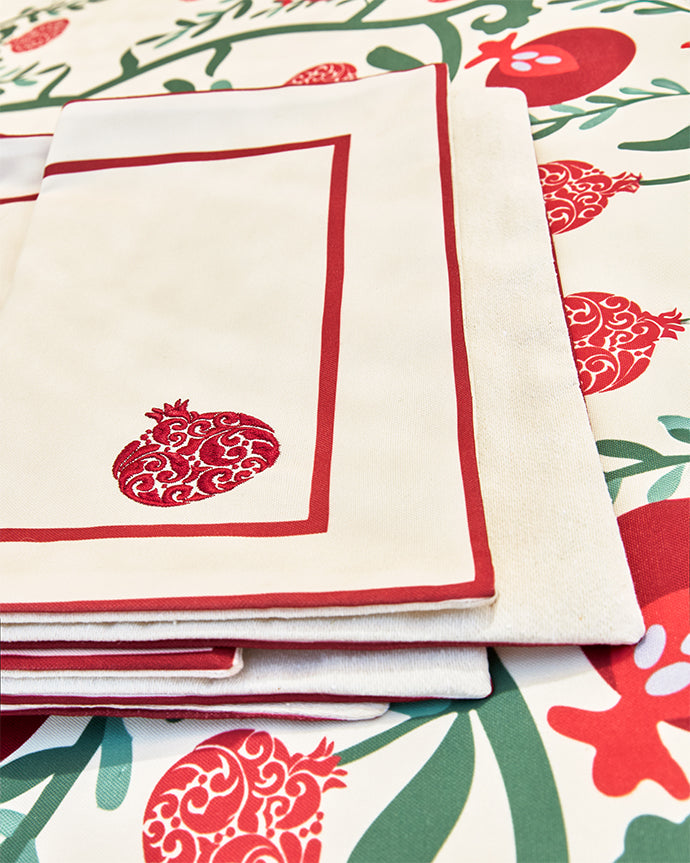 Pomegranate embroidered Placemats
