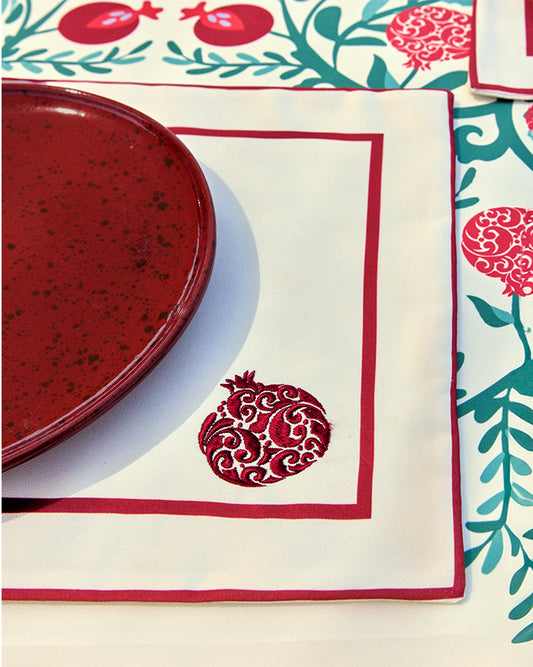 Pomegranate embroidered Placemats