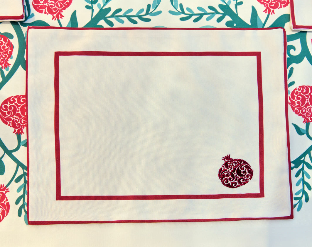 Pomegranate embroidered Placemats