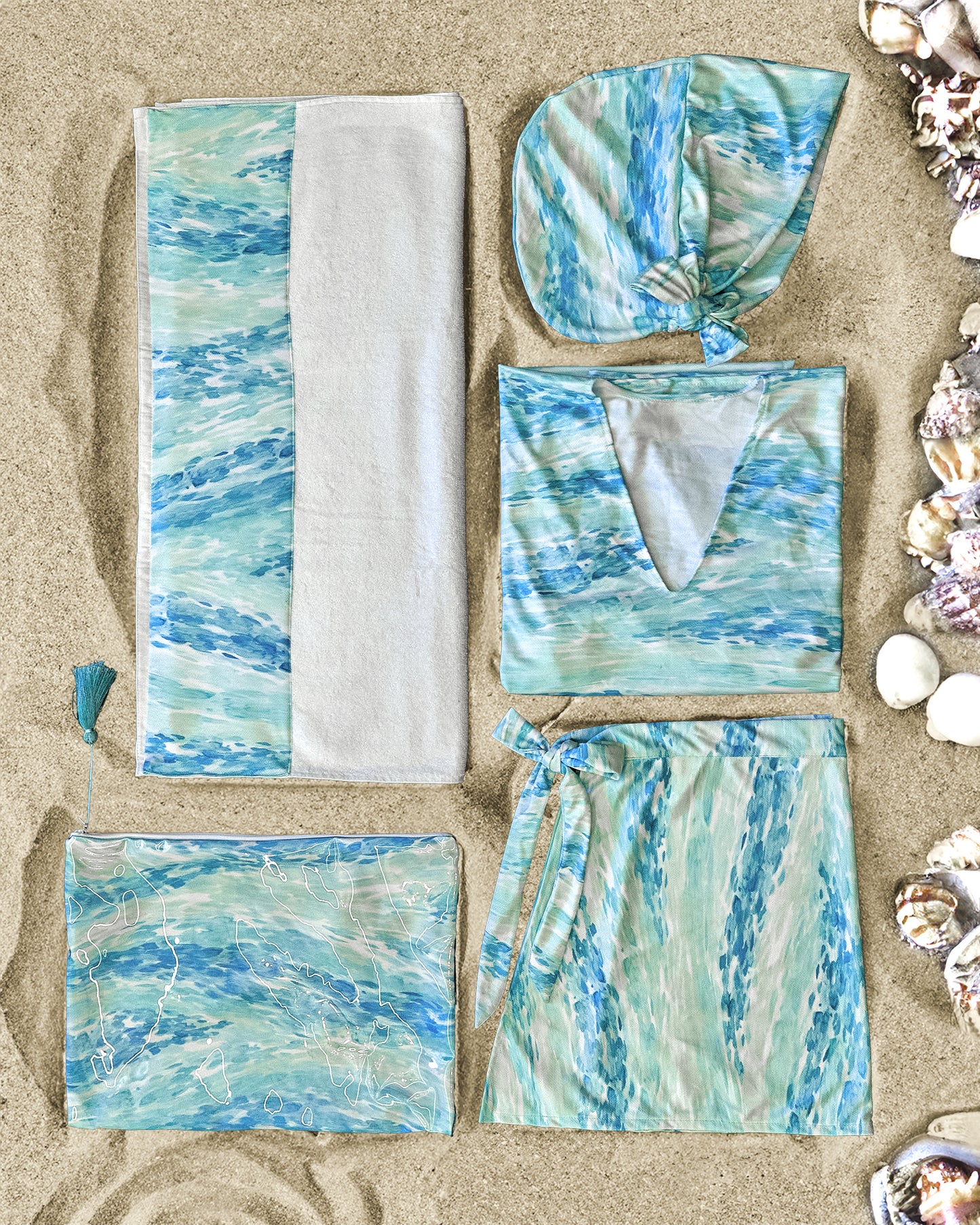 Mint waves Beach set