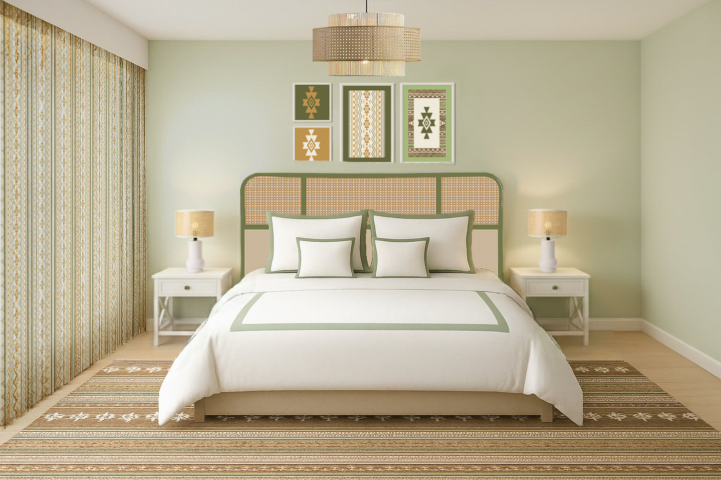Isla White cane table lamp by COVE