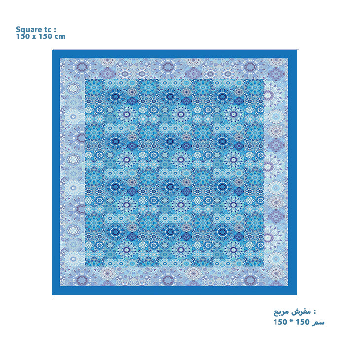 Blue floral Square tablecloth