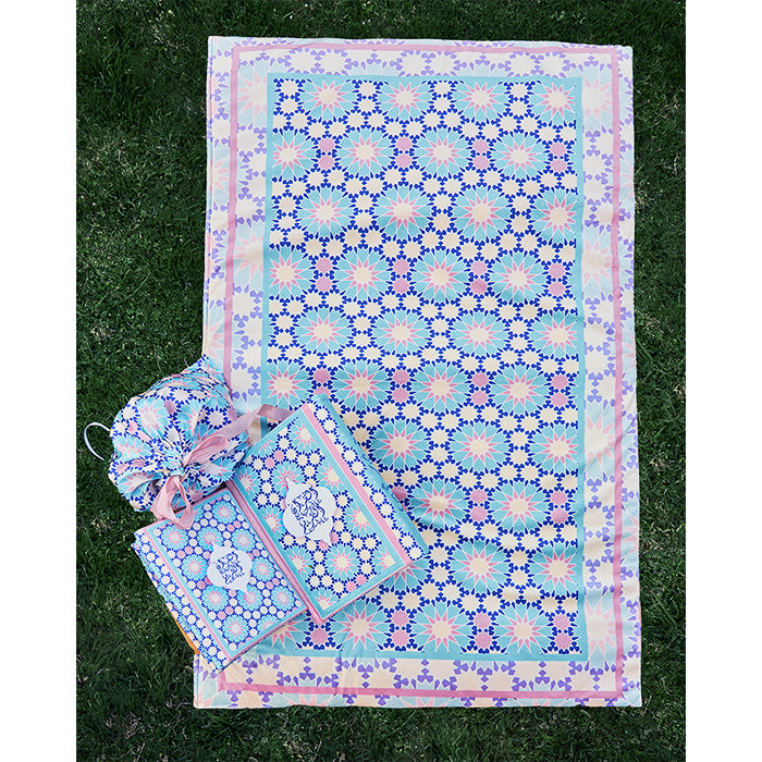 Pink flower Mandala Padded Praying Carpet