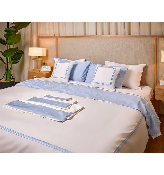 Light Blue Palm Full Bed set