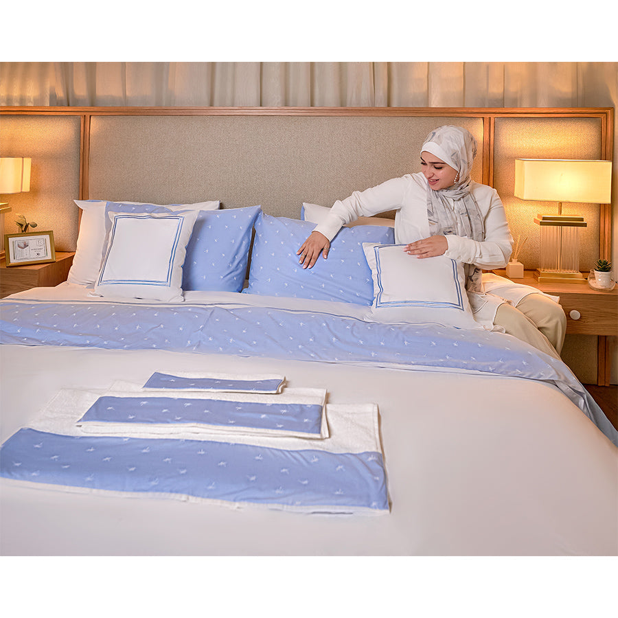 Light Blue Palm Towels