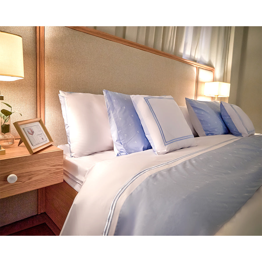 Light Blue Palm Full Bed set