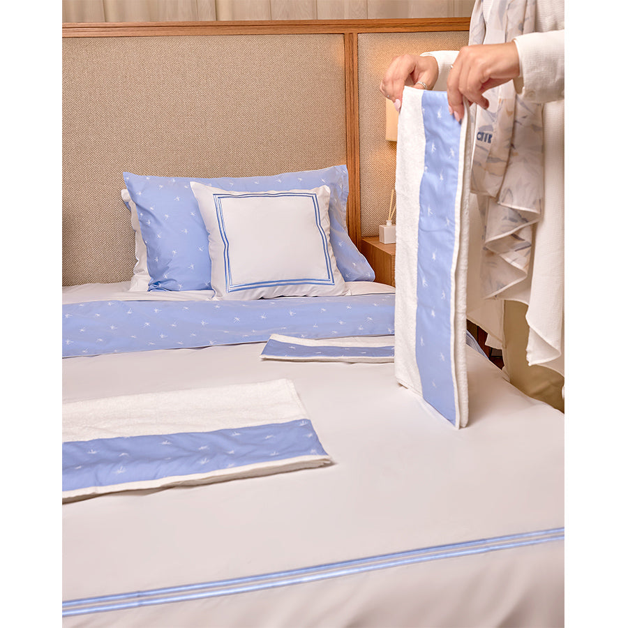 Light Blue Palm Towels