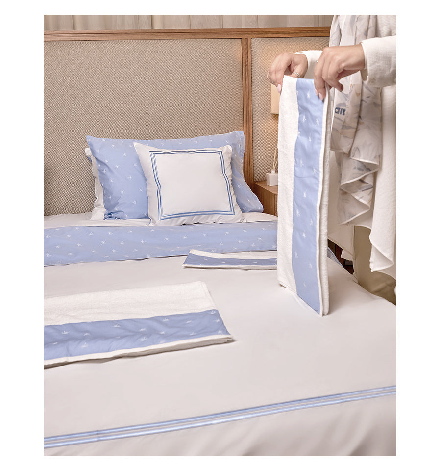 Light Blue Palm Full Bed set