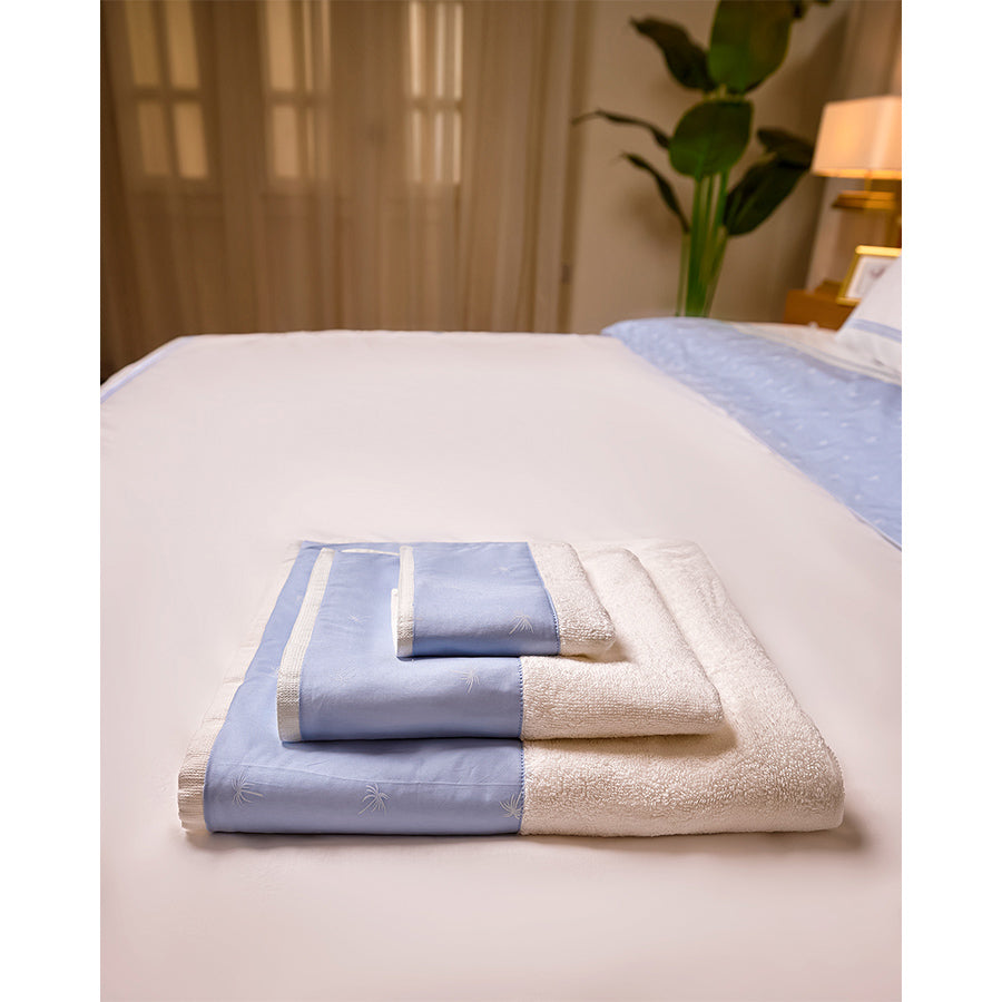 Light Blue Palm Full Bed set