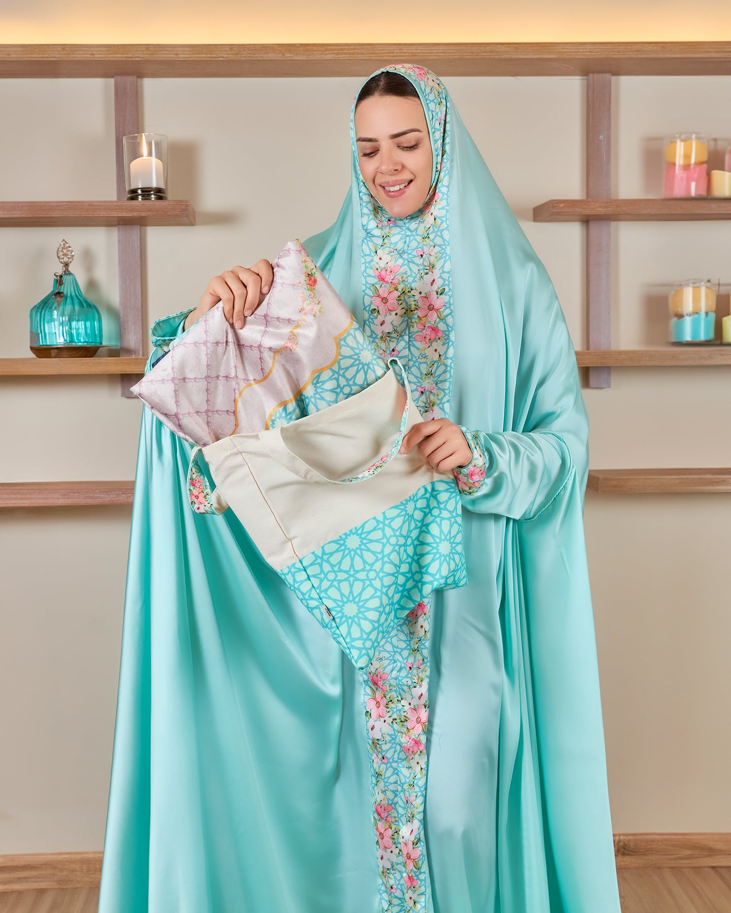 Mint Flowery  Full praying set