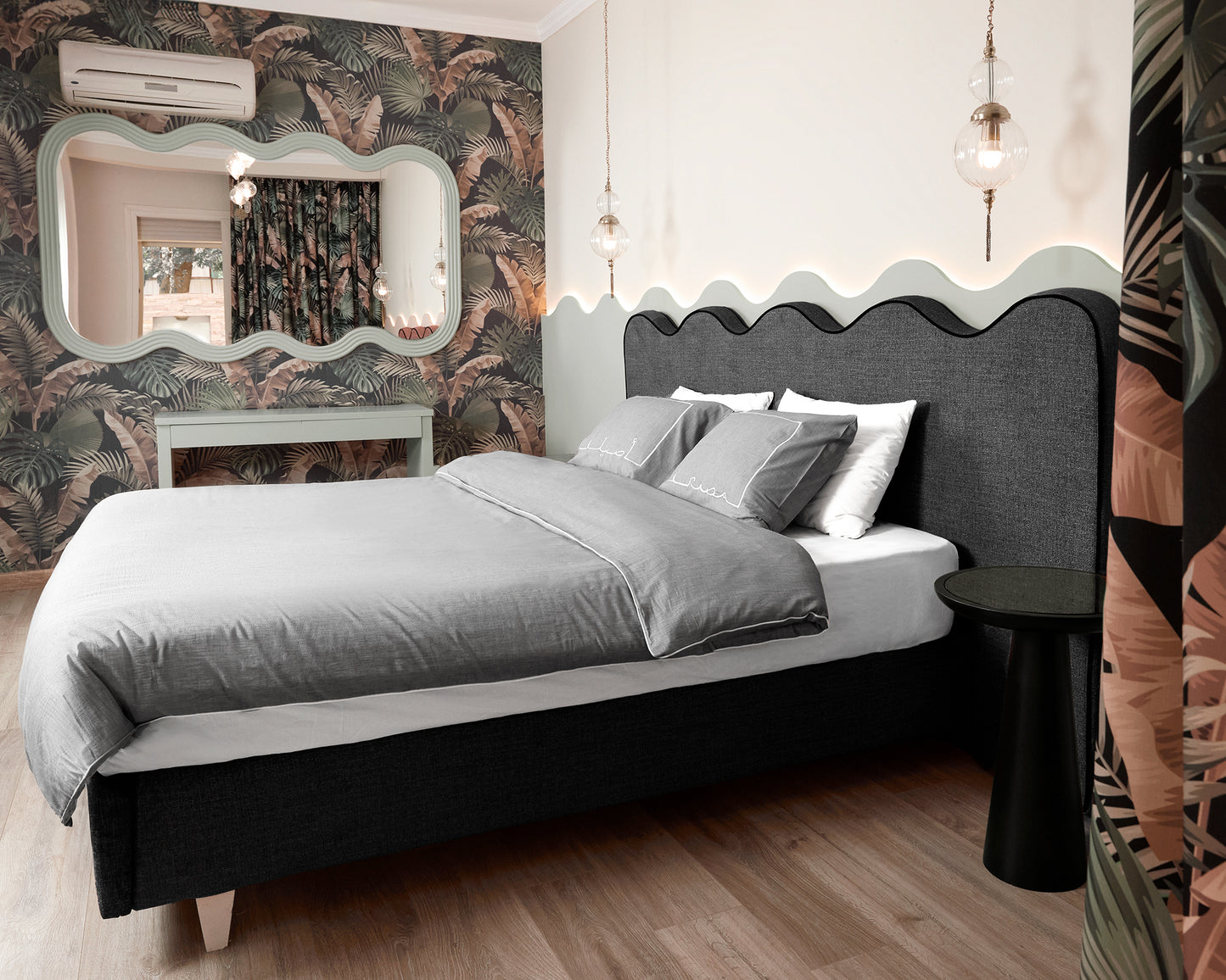 Masry Aseel Embroidered gray Pillow Cases