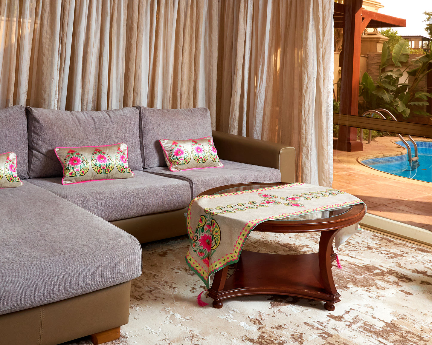 Pink Flower Cushion