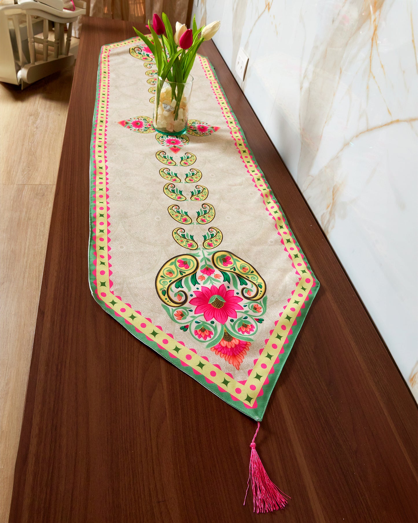 Pink Flower Table Runner