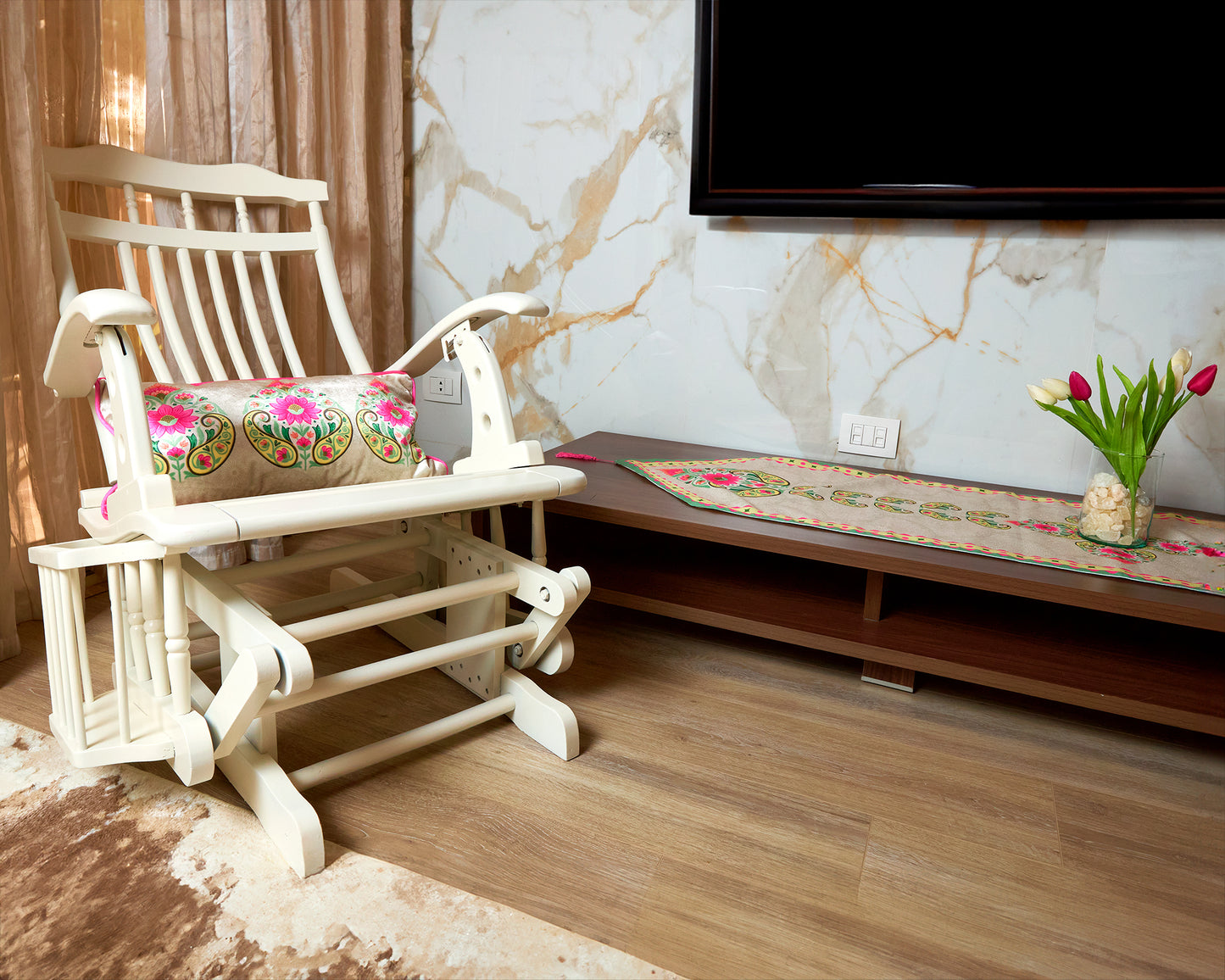 Pink Flower Cushion