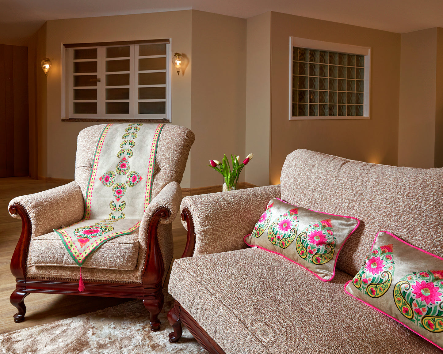 Pink Flower Cushion